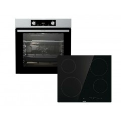 Gorenje BO6737E02X + ECT41SC Φούρνος άνω Πάγκου 77lt με Κεραμικές Εστίες Π59.5εκ. Inox